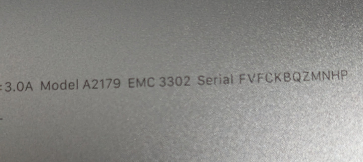 MacBook Air 13 Inch - A2179 - Space Grey - Faulty (EB1074)