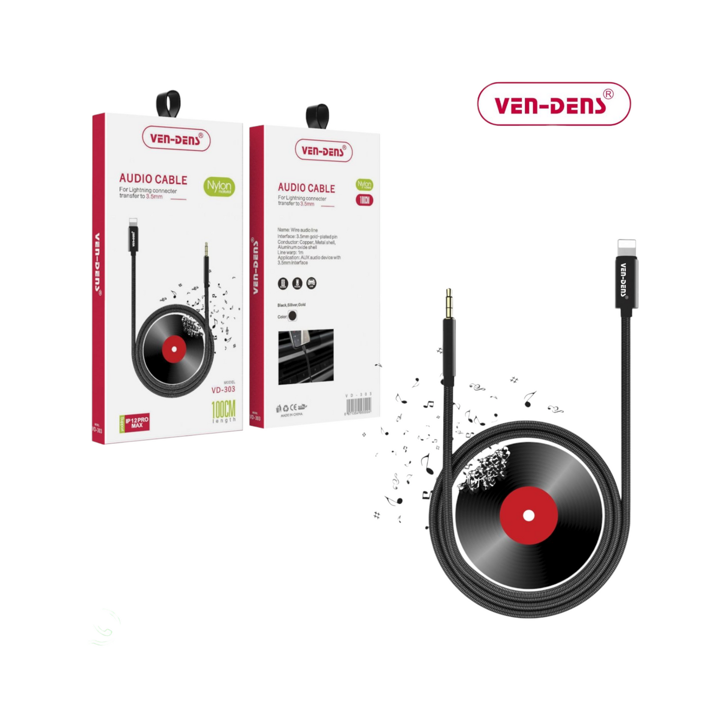 Lightning to AUX Male