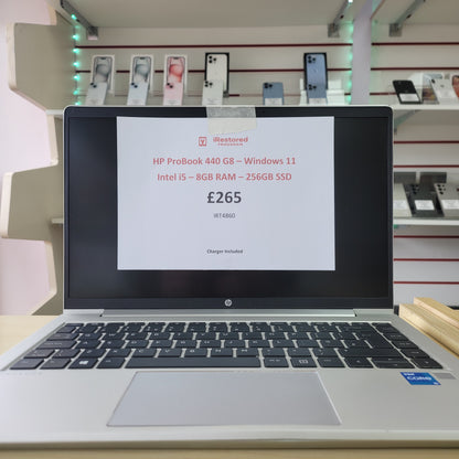HP ProBook 440 G8 - Intel Core i5 - Silver - 8GB RAM - 256GB SSD - Grade B (IRT4860)