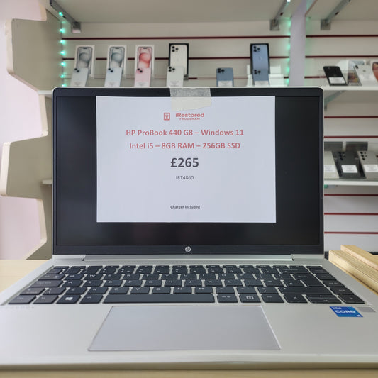 HP ProBook 440 G8 - Intel Core i5 - Silver - 8GB RAM - 256GB SSD - Grade B (IRT4861)