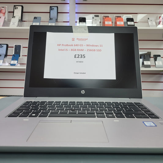 HP ProBook 640 G5 - Intel Core i5 - Silver - 8GB RAM - 256GB SSD - Grade B (IRT4859)
