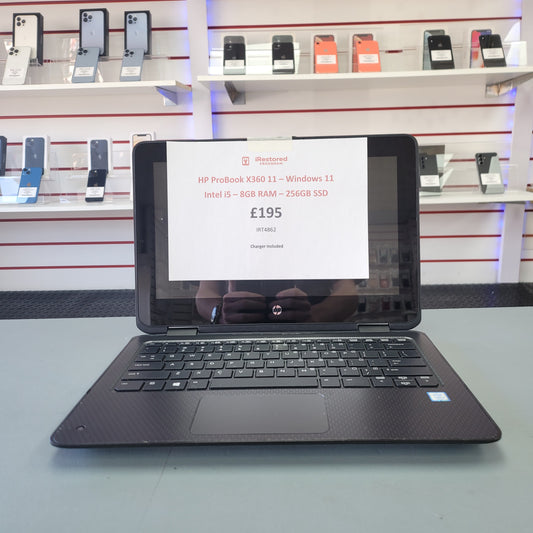 HP ProBook X360 11 - Intel Core i5 - Grey - 8GB RAM - 256GB SSD - Grade B (IRT4862)