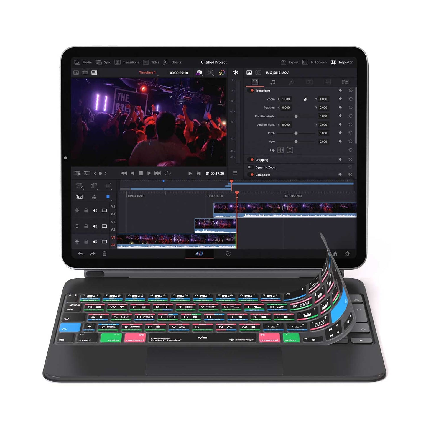 Davinci Resolve Keyboard Cover for iPad Magic Case